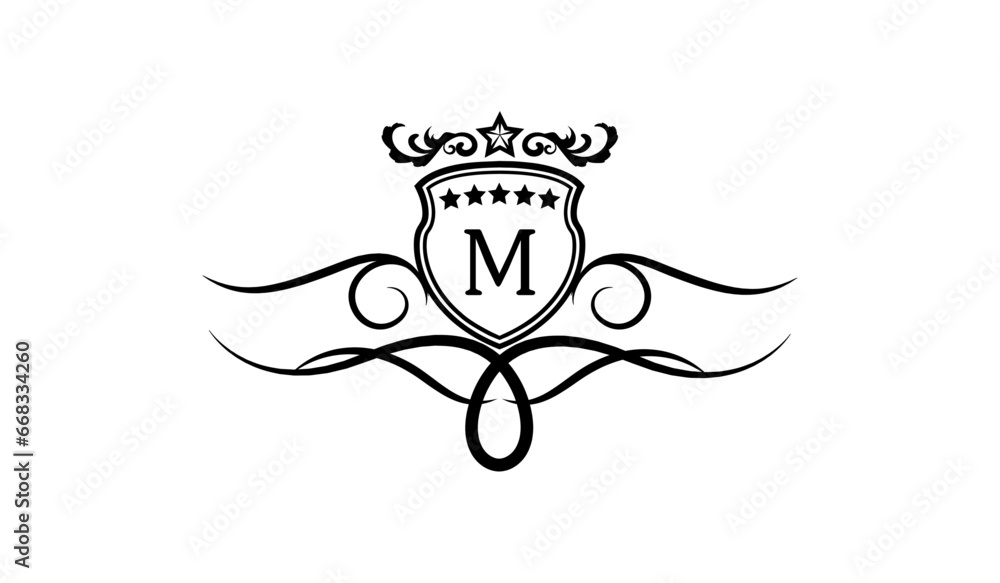 Monogram shield with crown Logo M Monogram shield with crown Logo M