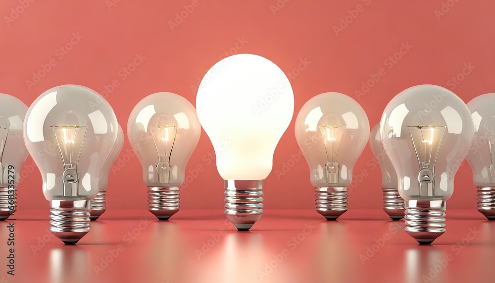 Light bulb, creative symbol,  leadership, and different business creative idea concept. Generative AI