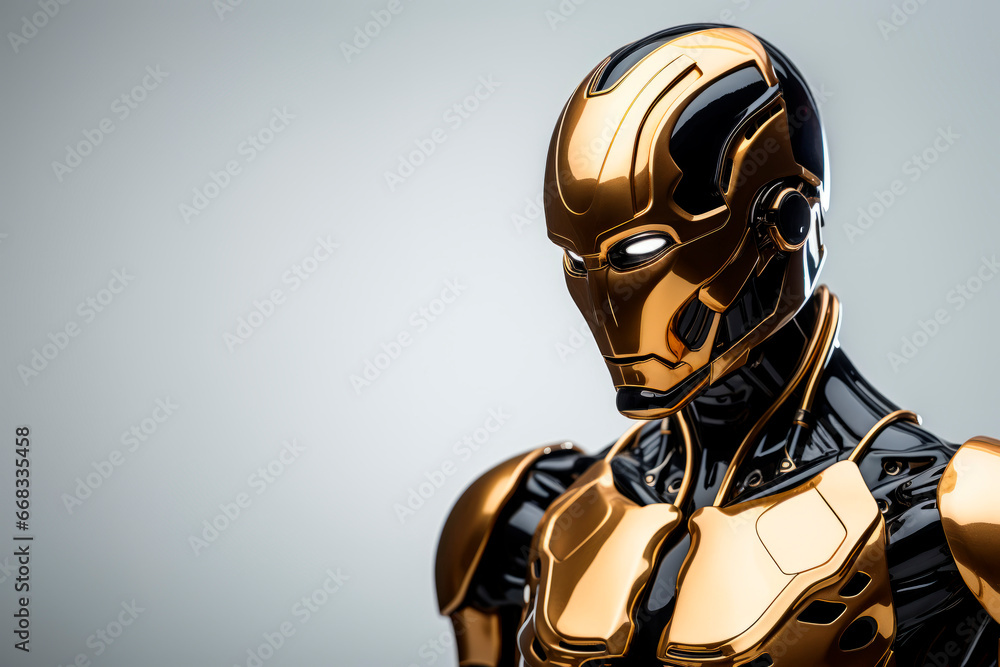 A humanoid robot on a neutral background. Minimalism. Future. A humanoid robot on a neutral background. Minimalism. Future.