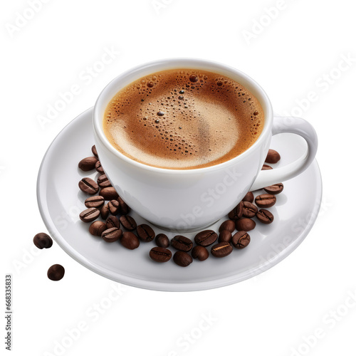 Espresso Elegance in a White Cup on a transparent background