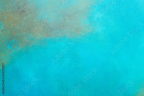 Emerald green and rusty texture background, abstract backdrop for design, top view, copy space