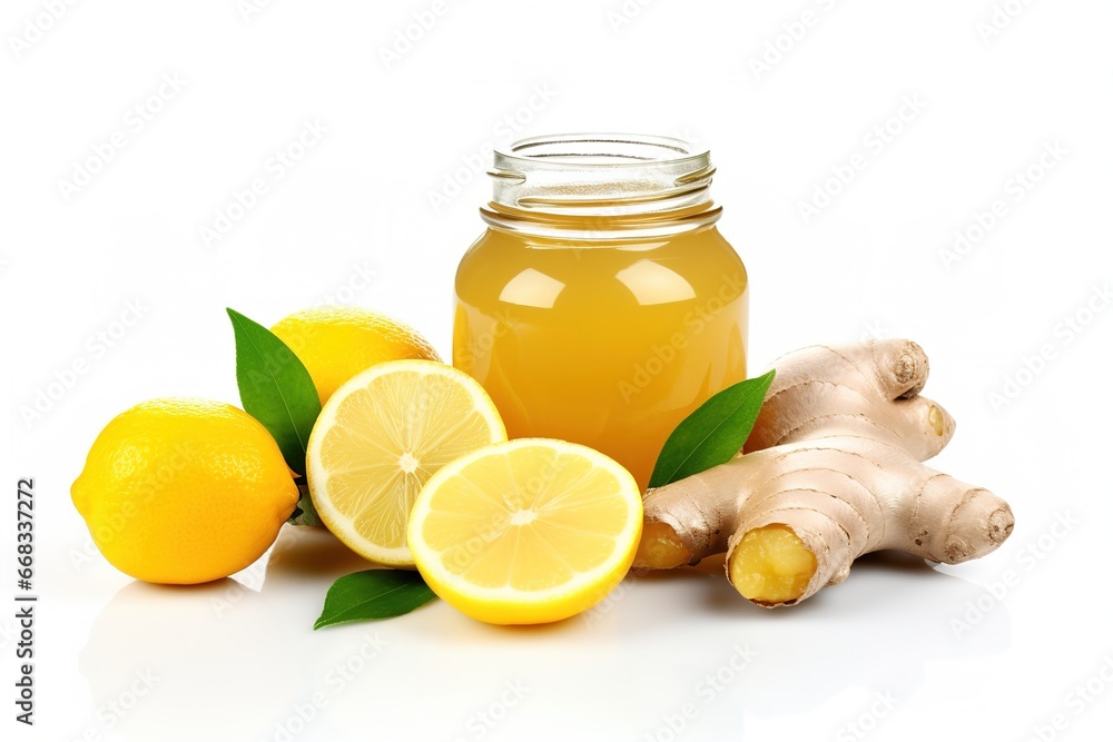 honey in a jar, ginger and lemon honey in a jar, ginger and lemon