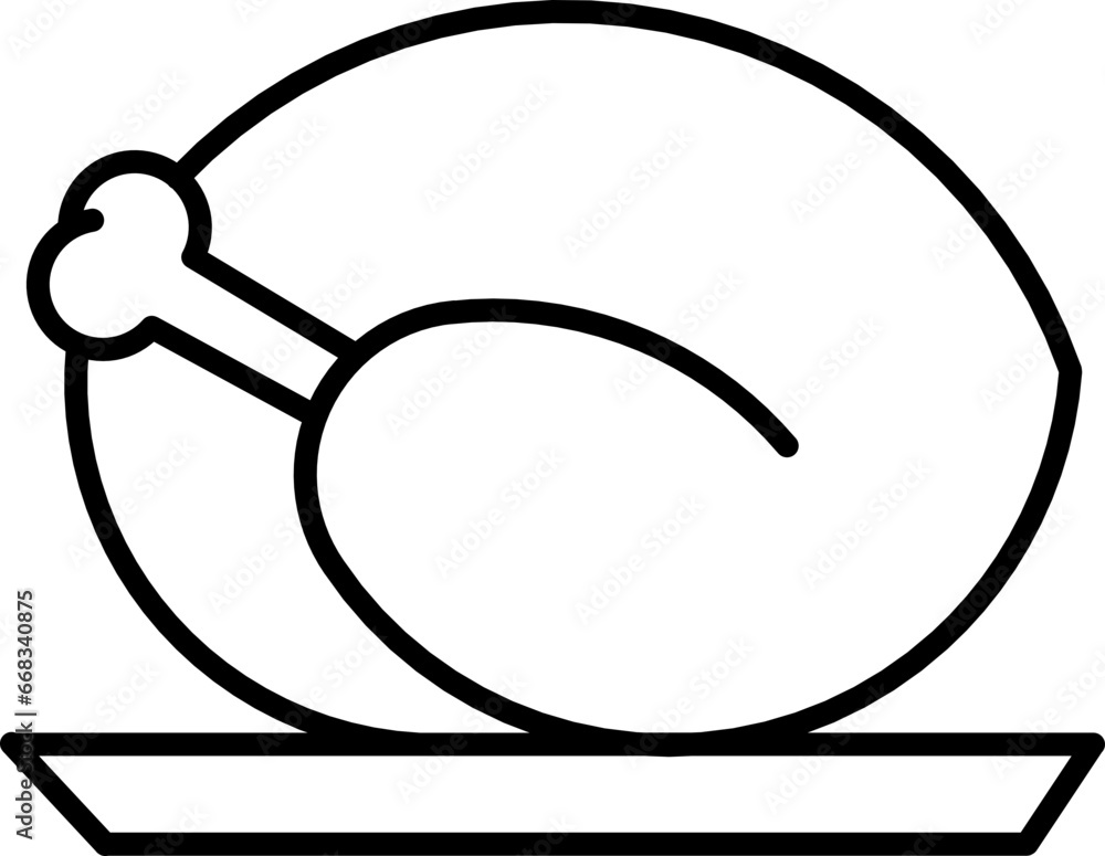 Silhouette of a delicious turkey Silhouette of a delicious turkey