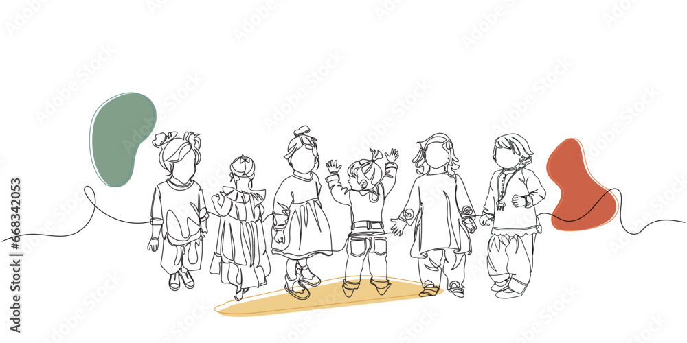 International day of girl child line art.group of stylish little girl friends. Young toddlerart Cool dress for girls. Trendy dressing of young kids. Fashionable stylish girl line art vector sisterhood International day of girl child line art.group of stylish little girl friends. Young toddlerart Cool dress for girls. Trendy dressing of young kids. Fashionable stylish girl line art vector sisterhood