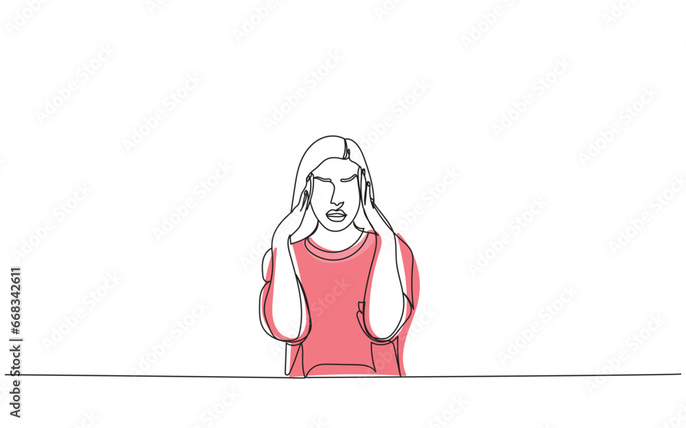 Hand drawn line art vector of a girl in tension
Hand drawn line art vector of a girl in tension