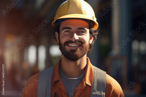 adult caucasian worker man at indoors