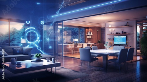 Interior of smart home with artificial intelligence concept © Ahtesham