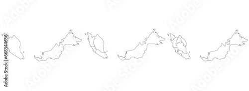 Malaysia map. Map of Malaysia in set