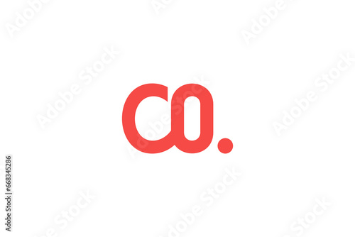 CO letter logo in flat design style