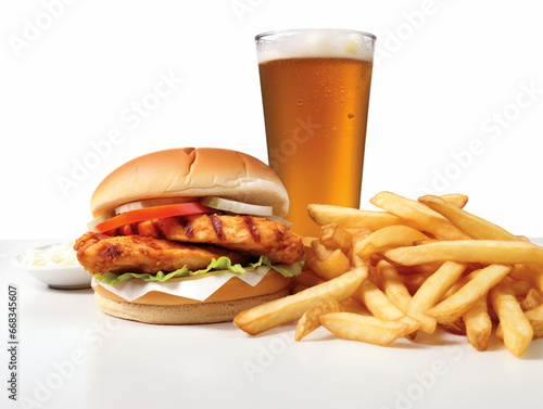 hamburger and beer