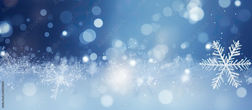 Snowflake on Christmas night with a blurred light background Snowflake on Christmas night with a blurred light background