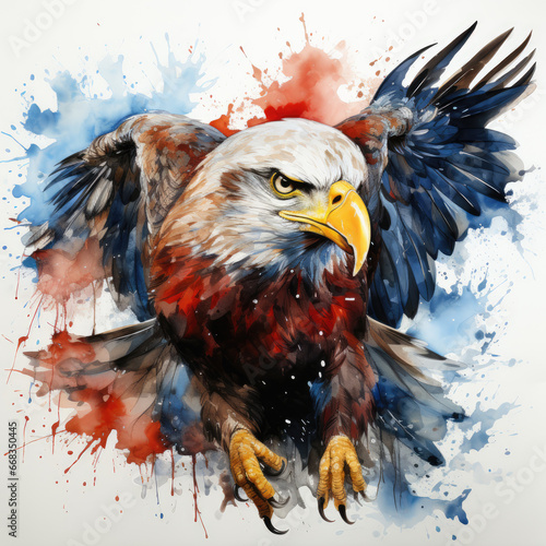 Waterco eagle white background illustration, Generative Ai