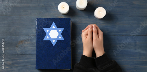 Woman with Torah and burnin...