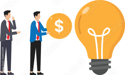 Fundraising idea, funding new innovative project, donation, investing or VC venture capital to support startup idea concept

