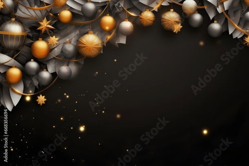 Dark christmas background with copyspace template