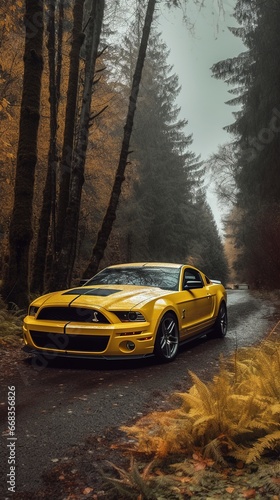 View of car running at high speed in the city wallpaper