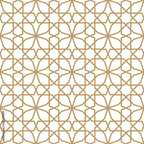 Seamless line pattern. Contemporary graphic design. Arabic  indian  turkish ornament  tribal ethnic background with endless texture. Geometric golden outline seamless pattern