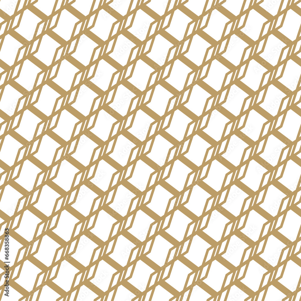 Fototapeta premium Luxury seamless geometric pattern with hexagon shape and line, png isolated on transparent background.