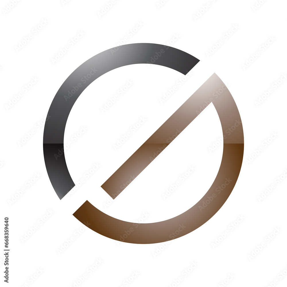 Brown and Black Thin Round Glossy Letter G Icon Brown and Black Thin Round Glossy Letter G Icon