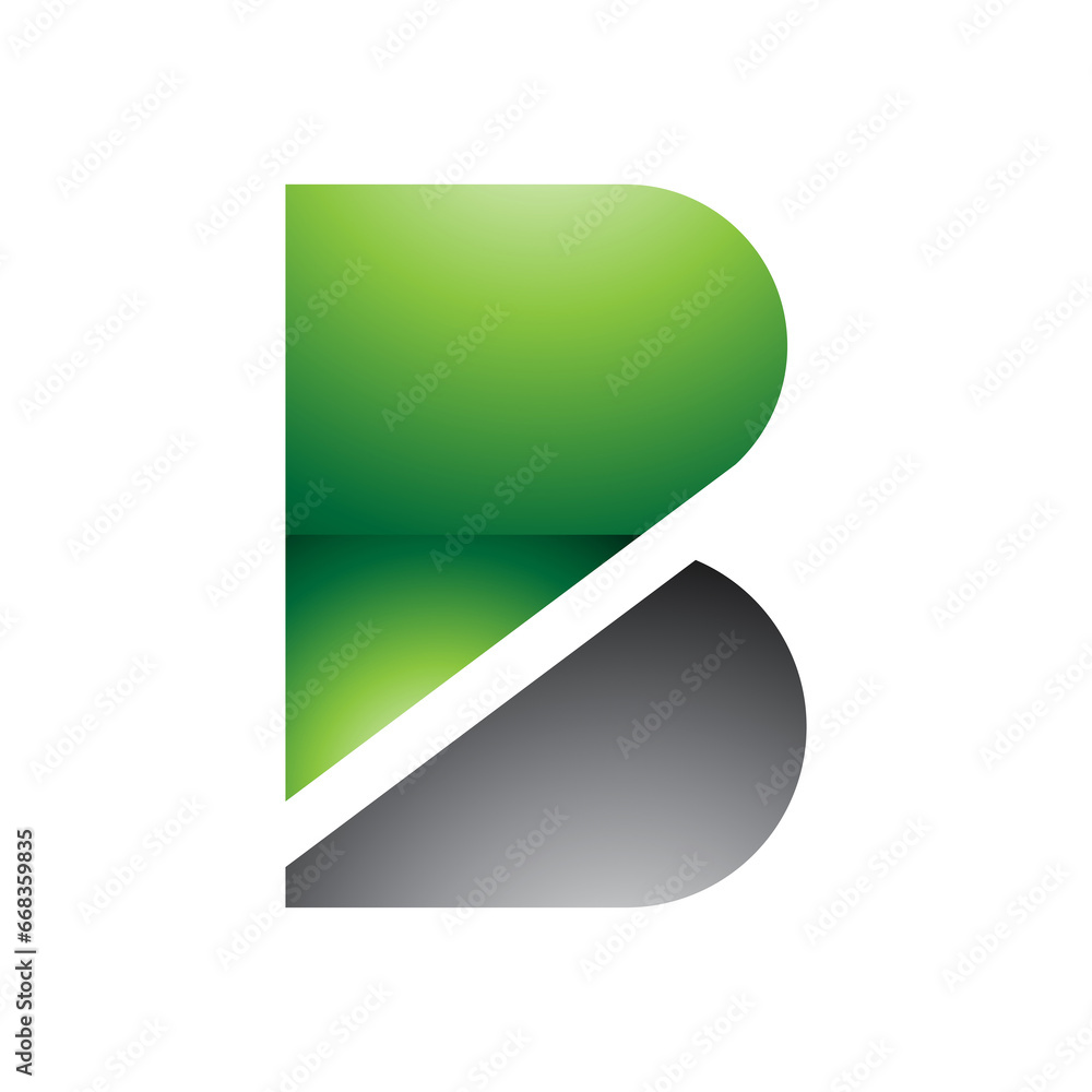 Green and Black Bold Glossy Letter B Icon Green and Black Bold Glossy Letter B Icon