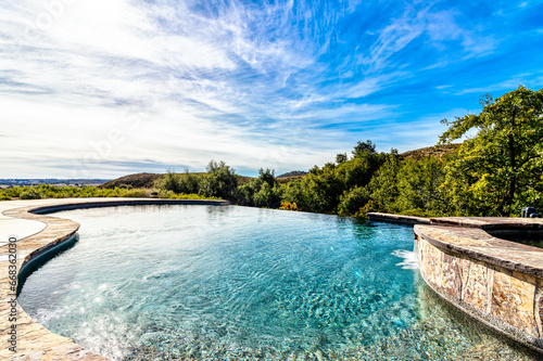 infinity pool in mountains