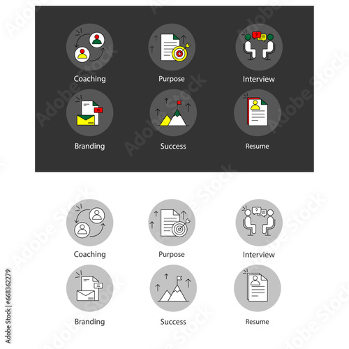 Career Success Essentials Icon Set 