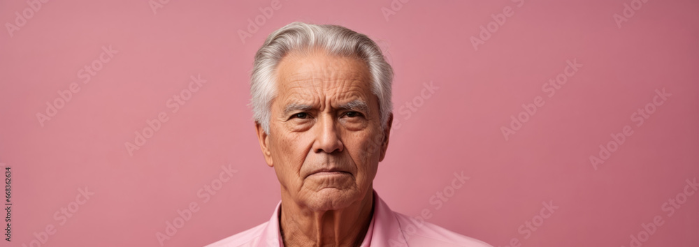 portrait of a old man with pink background portrait of a old man with pink background