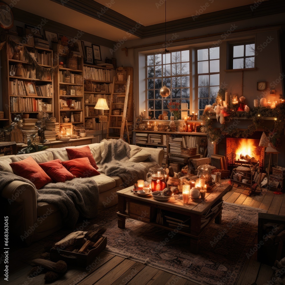 Cozy Christmas Night by the Fireplace: Embracing Warmth and Comfort in the Living Room Cozy Christmas Night by the Fireplace: Embracing Warmth and Comfort in the Living Room