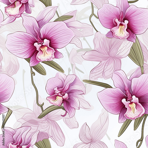 Modern orchid pattern for home decor
