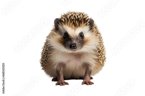 Cute Hedgehog front view (PNG Cutout) isolated on a transparent background, AI