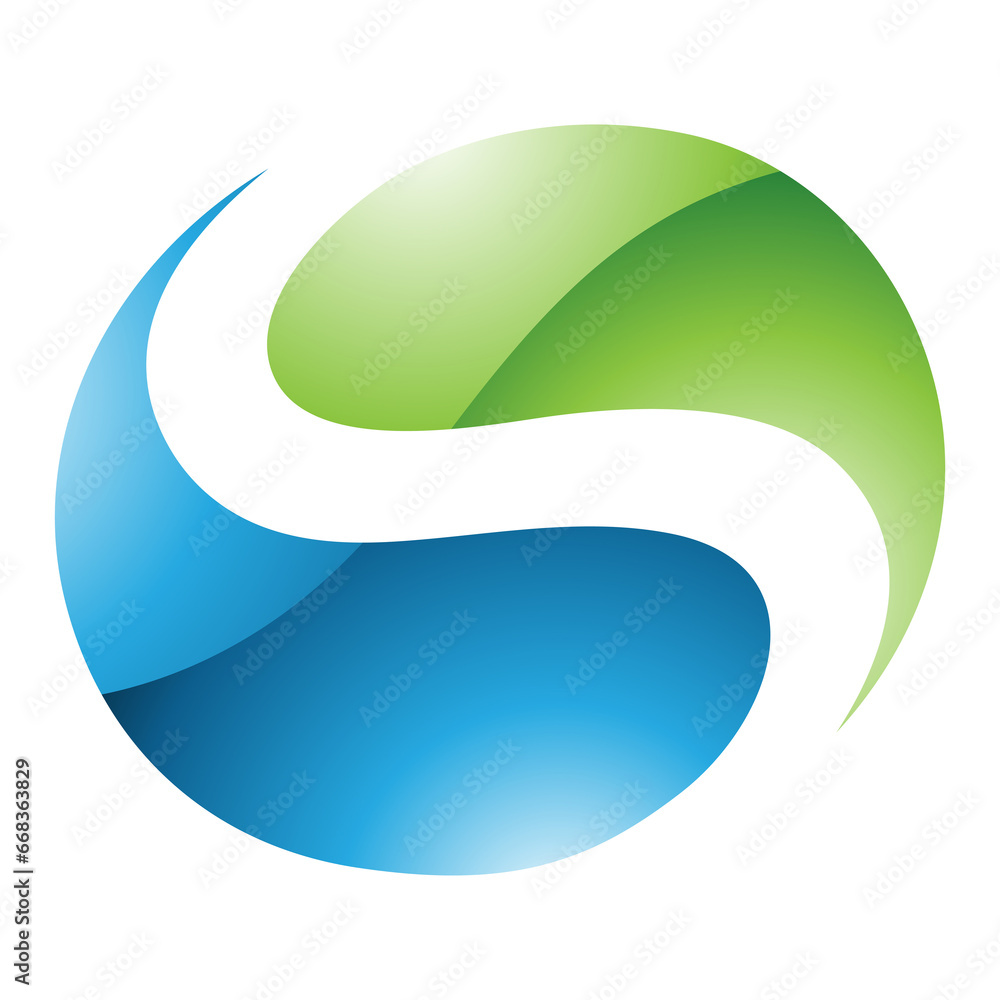 Green and Blue Glossy Circle Shaped Letter S Icon Green and Blue Glossy Circle Shaped Letter S Icon