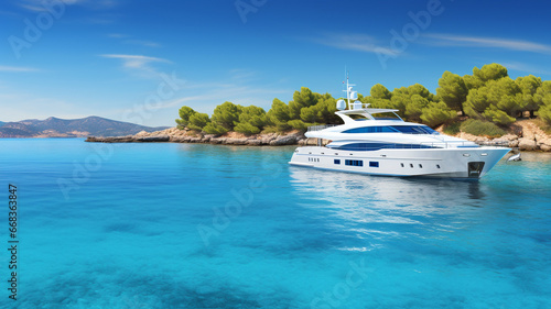 Yacht on the coast of the island © Daniel