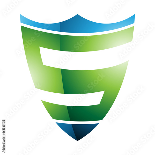 Green and Blue Glossy Shield Shaped Letter S Icon Free Download Green and Blue Glossy Shield Shaped Letter S Icon - GFXLoad