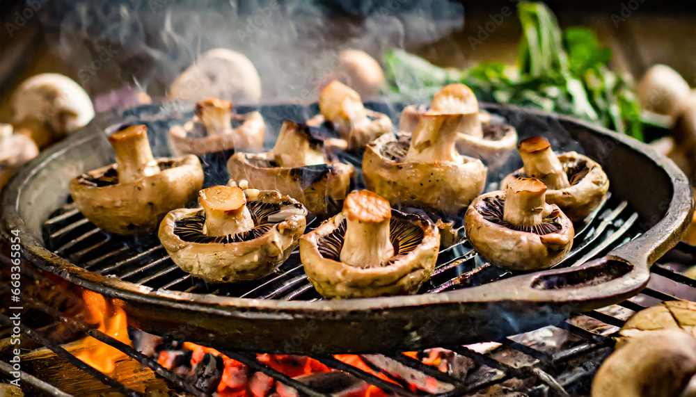 barbecue roasted mushrooms, grilled mushrooms barbecue roasted mushrooms, grilled mushrooms