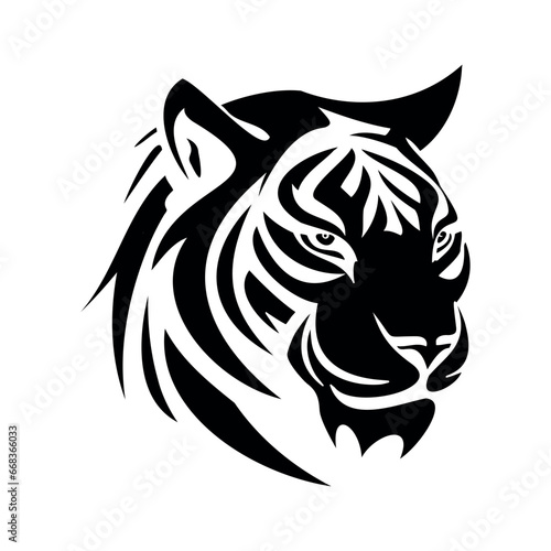 Fototapeta Naklejka Na Ścianę i Meble -  Elegant Bengal Tiger Head Logo Mascot Vector Illustration Design for Brand Identity