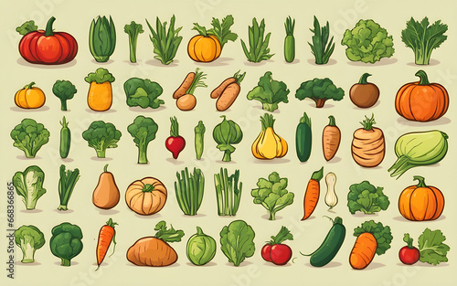 Modern Design Motifs of Vegetables
