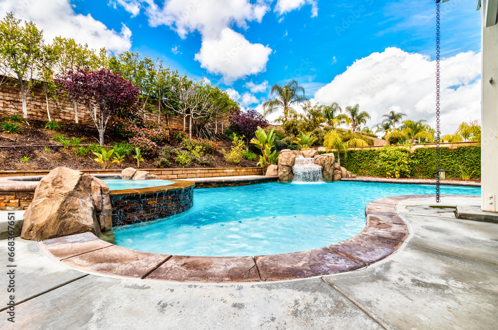 swimming pool with clouds