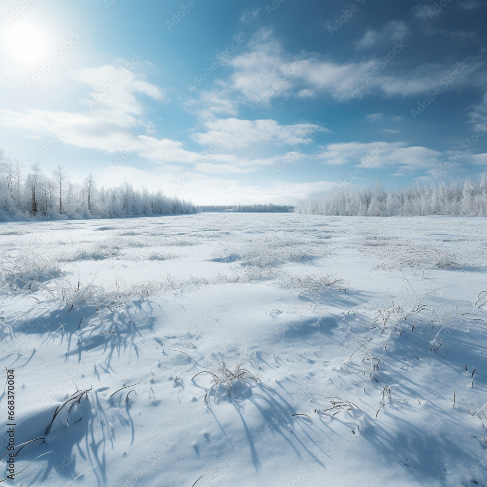 Fondo natural con detalle de paisaje helado con nieve y cielo azul Fondo natural con detalle de paisaje helado con nieve y cielo azul
