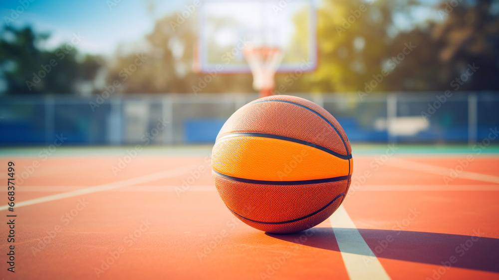 Basketball on the court. Generative AI