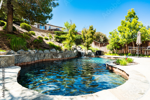 pool with waterfall