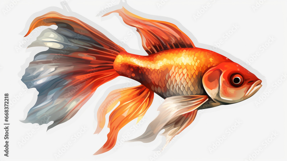Fototapeta premium Goldfish stickers. Generative AI