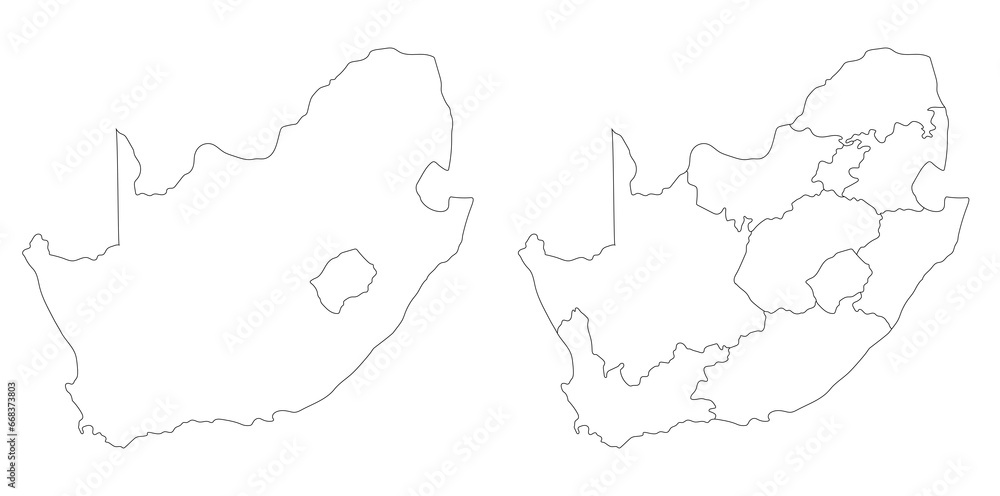 Obraz premium South Africa map. Map of South Africa set