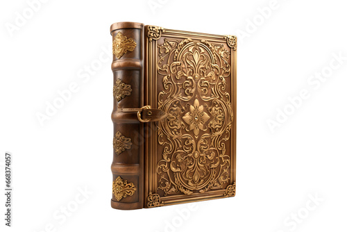 Aged Antique Book (Cutout PNG) isolated on a transparent background, AI