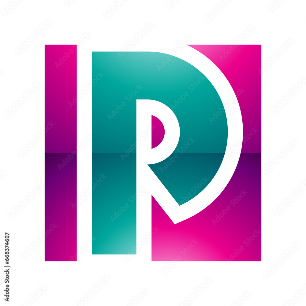 Magenta and Green Glossy Square Letter P Icon Magenta and Green Glossy Square Letter P Icon