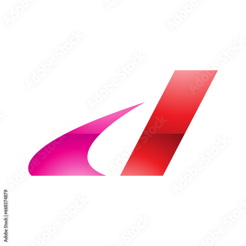 Free Download Magenta and Red Glossy Italic Swooshy Letter D Icon - GFXLoad