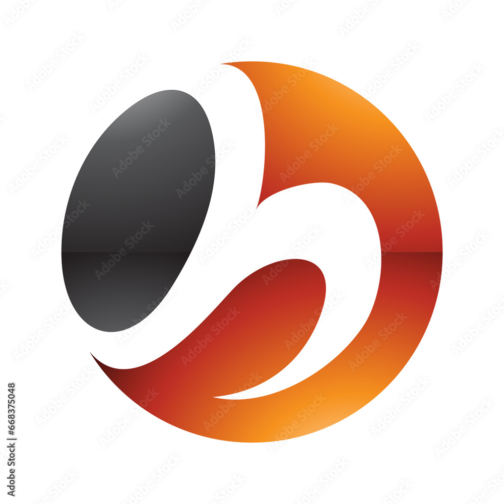 Orange and Black Glossy Circle Shaped Letter H Icon Orange and Black Glossy Circle Shaped Letter H Icon