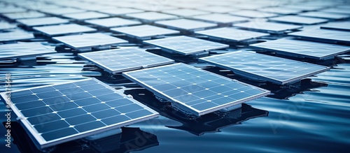 Floating solar panels photovoltaic panels on water alternative energy