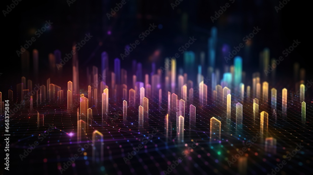 Big data abstract background. Technology network concept. Futuristic global database visualization.