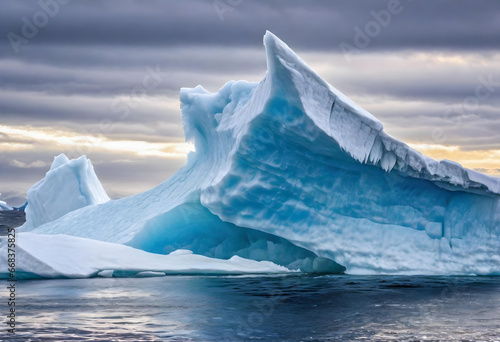 a giant iceberg in the arctic sea. generative ai