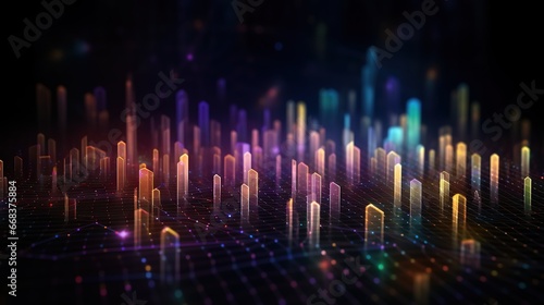 Big data abstract background. Technology network concept. Futuristic global database visualization.